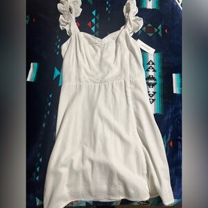 Francesca's Collections White Ruffled Mini Dress